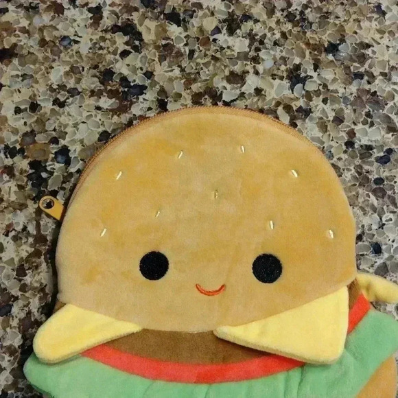 Squishmallow Carl the Burger Zip Up Pouch - Picture 3 of 9